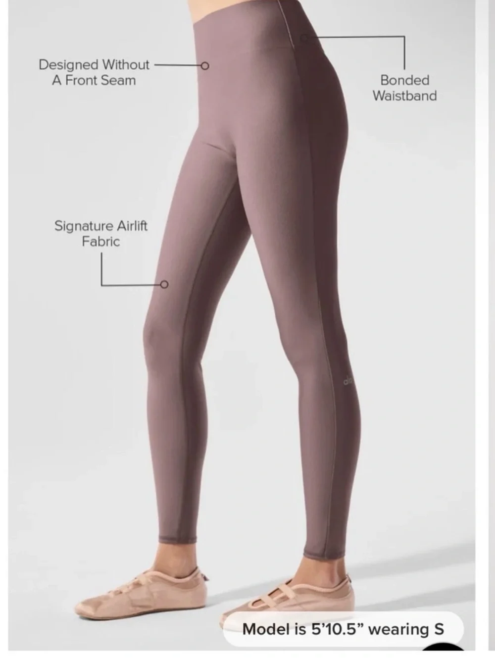 ALO Yoga Airlift 7/8 High-Rise Leggings Mushroom Size Small NWT‼️